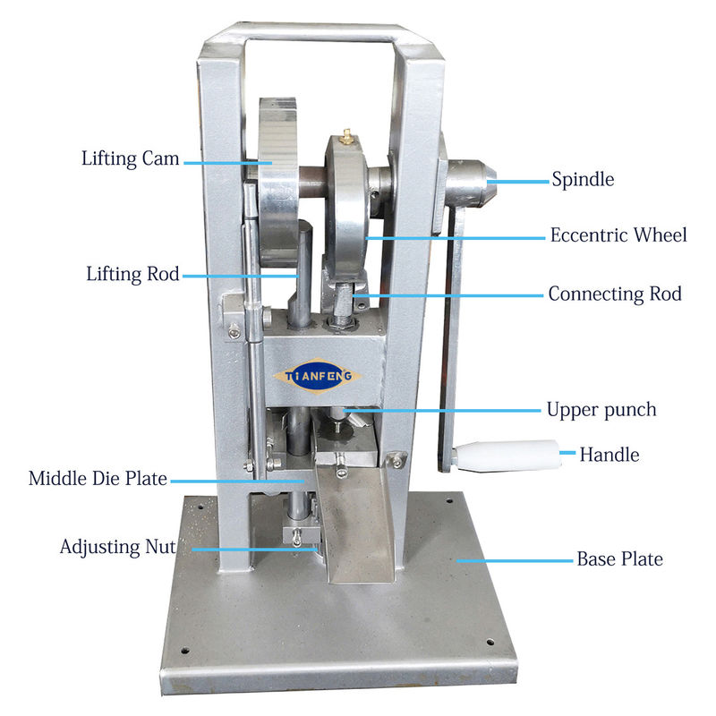 Type machine simple hydraulique de main de presse de Tablette de poinçon du laboratoire TDP